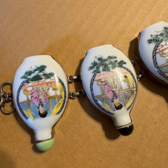 Vintage Ornate Custom Asian Snuff Bottle 925 Bracelet - Picture 4 of 11